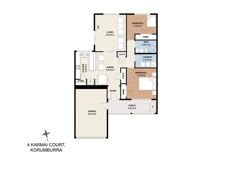 Floorplan of Homely unit listing, 4 Karmai Court, Korumburra VIC 3950