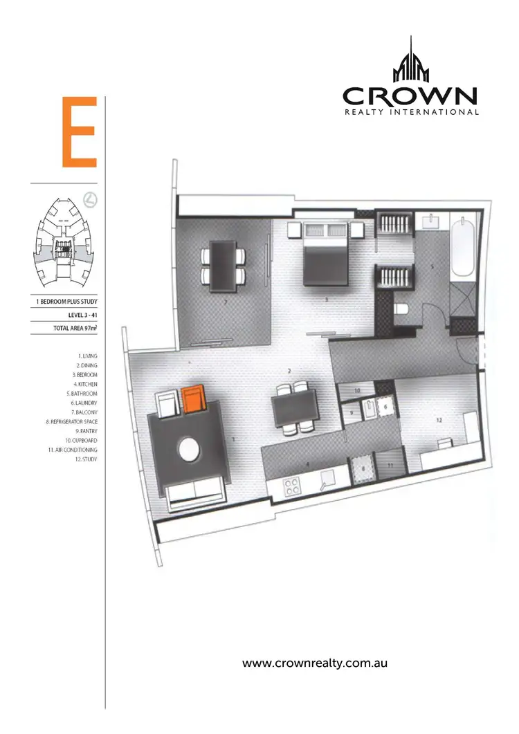 Floorplan of Homely apartment listing, Level 15/1502/9 Hamilton Ave Avenue, Surfers Paradise QLD 4217
