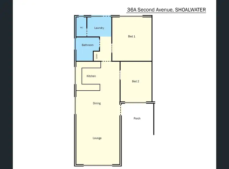 Floorplan of Homely semi-detached listing, 36A Second Avenue, Shoalwater WA 6169