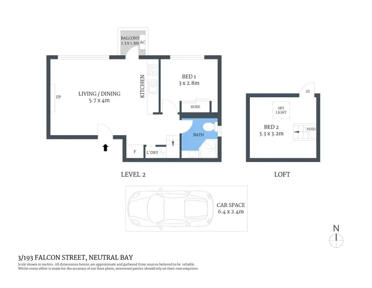 Floorplan of Homely apartment listing, 3/193 Falcon Street, Neutral Bay NSW 2089