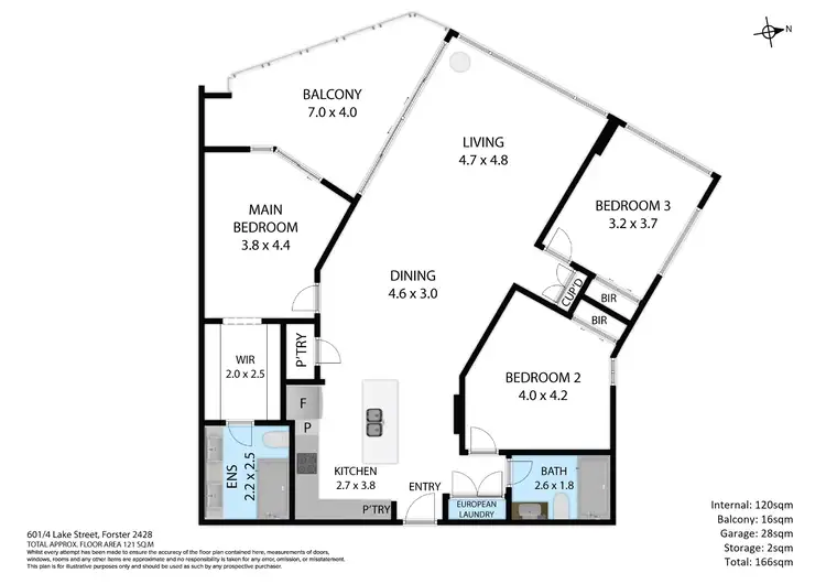 Floorplan of Homely unit listing, 601/4B Lake Street, Forster NSW 2428