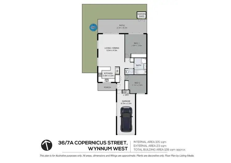 Floorplan of Homely villa listing, 36/7a Copernicus Street, Wynnum West QLD 4178