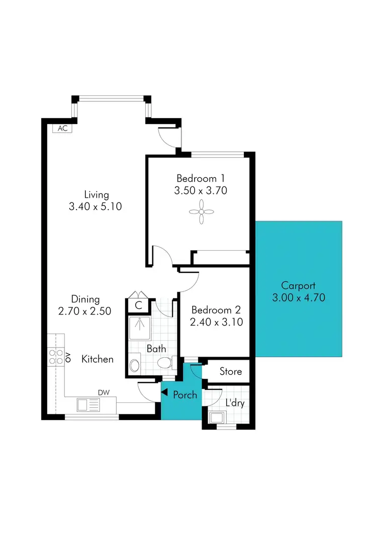 Floorplan of Homely unit listing, 5/14 Fifth Avenue, Glenelg East SA 5045