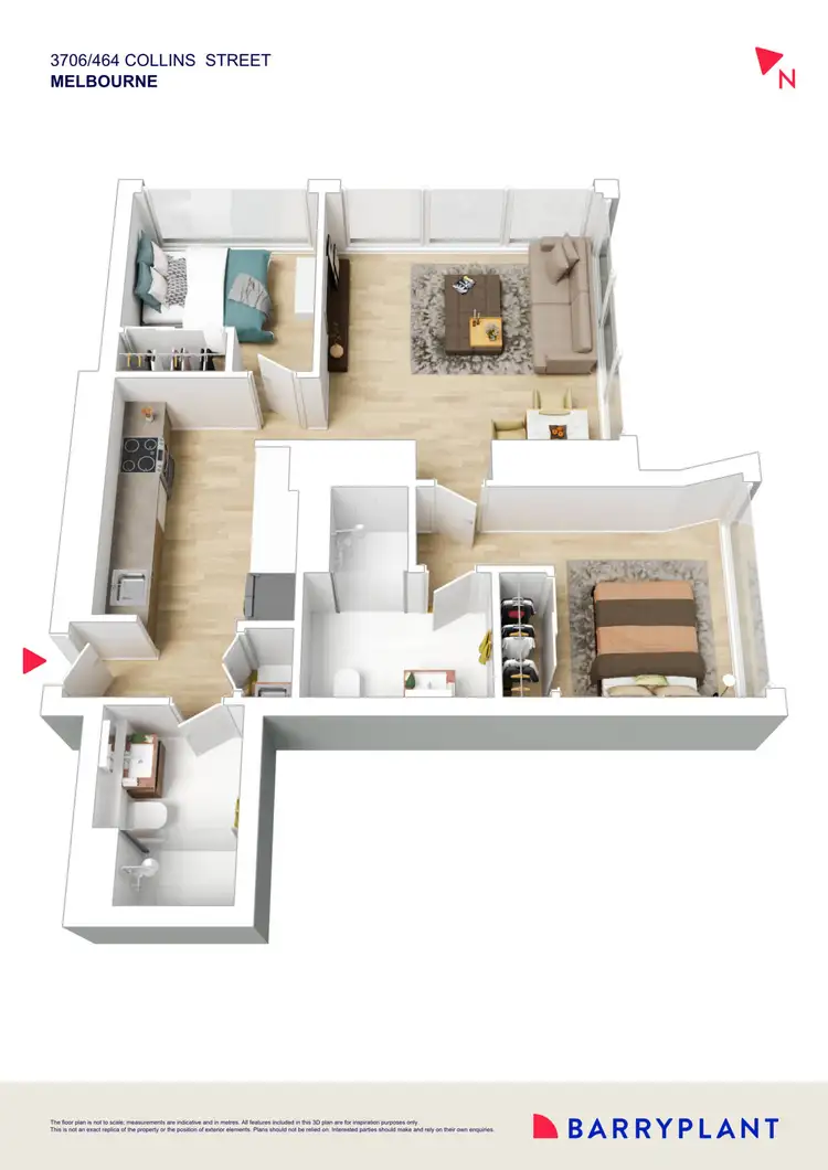 Floorplan of Homely apartment listing, 3706/464 Collins Street, Melbourne VIC 3000