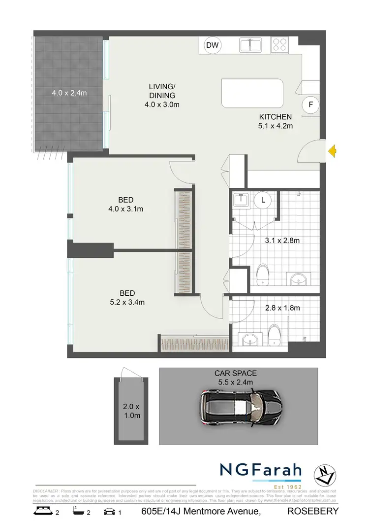Floorplan of Homely apartment listing, 605E/14J Mentmore Avenue, Rosebery NSW 2018