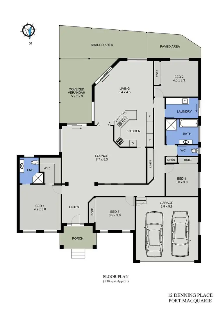 Floorplan of Homely house listing, 12 Denning Place, Port Macquarie NSW 2444