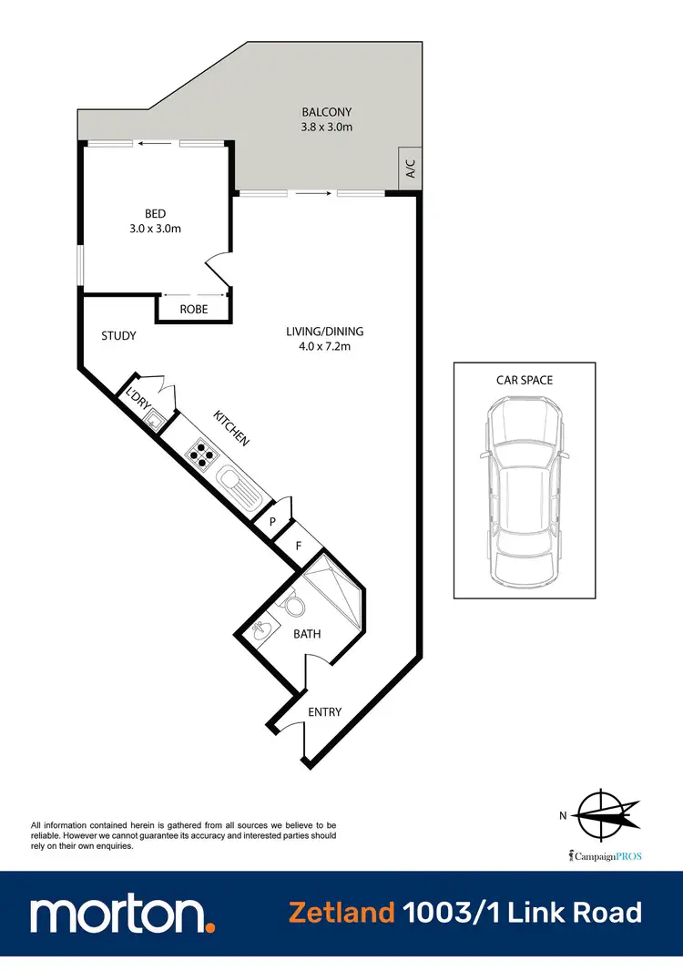 Floorplan of Homely apartment listing, 1003/1 Link Road, Zetland NSW 2017