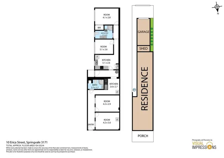Floorplan of Homely semi-detached listing, 10a Erica Street, Springvale VIC 3171