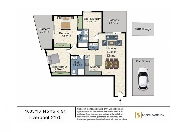Floorplan of Homely apartment listing, Level 16/1605/10 Norfolk Street, Liverpool NSW 2170