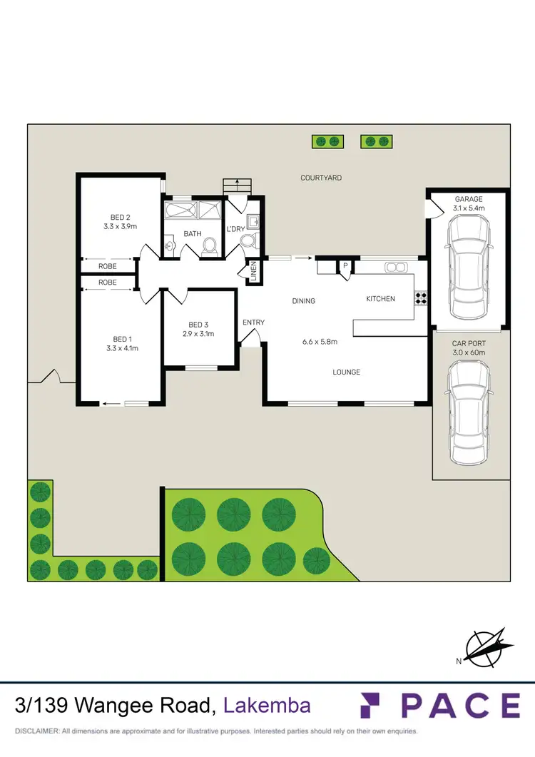 Floorplan of Homely villa listing, 3/139 Wangee Road, Greenacre NSW 2190