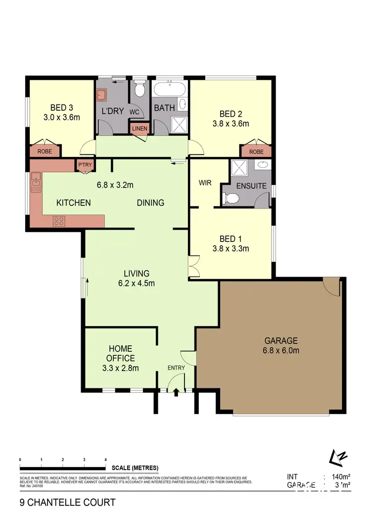 Floorplan of Homely house listing, 9 Chantelle Court, Kangaroo Flat VIC 3555