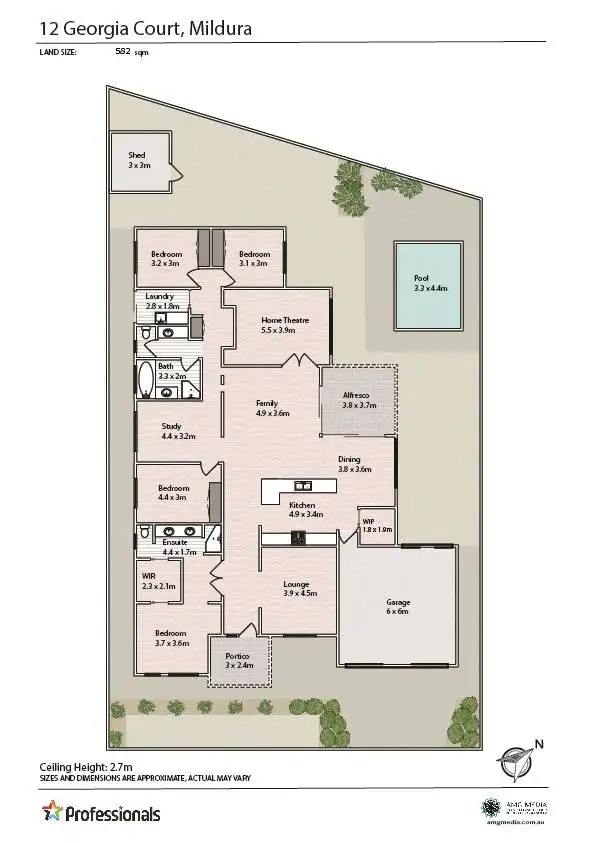 Floorplan of Homely house listing, 12 Georgia Court, Mildura VIC 3500