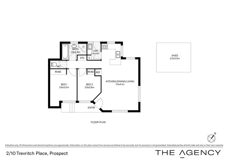 Floorplan of Homely unit listing, 2/10 Trevritch Place, Prospect TAS 7250