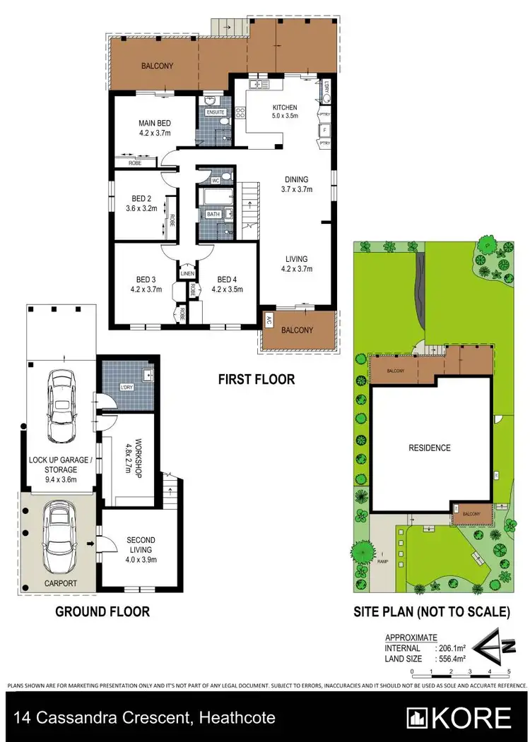Floorplan of Homely house listing, 14 Cassandra Crescent, Heathcote NSW 2233