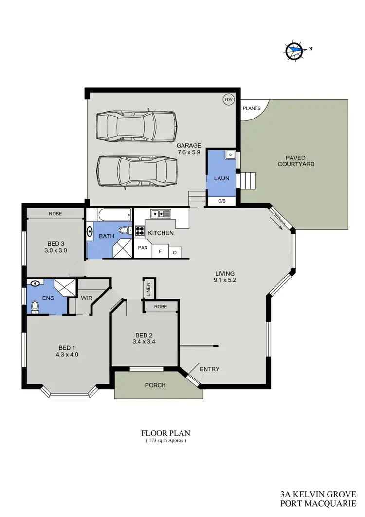 Floorplan of Homely villa listing, 1/3 Kelvin Grove, Port Macquarie NSW 2444