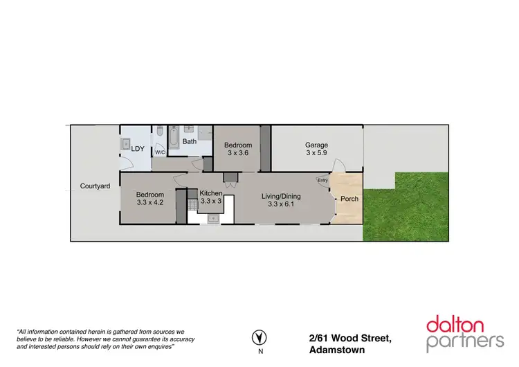 Floorplan of Homely villa listing, 2/61 Wood Street, Adamstown NSW 2289