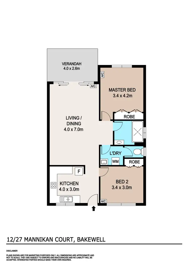 Floorplan of Homely unit listing, 12/27 Mannikan Court, Bakewell NT 832