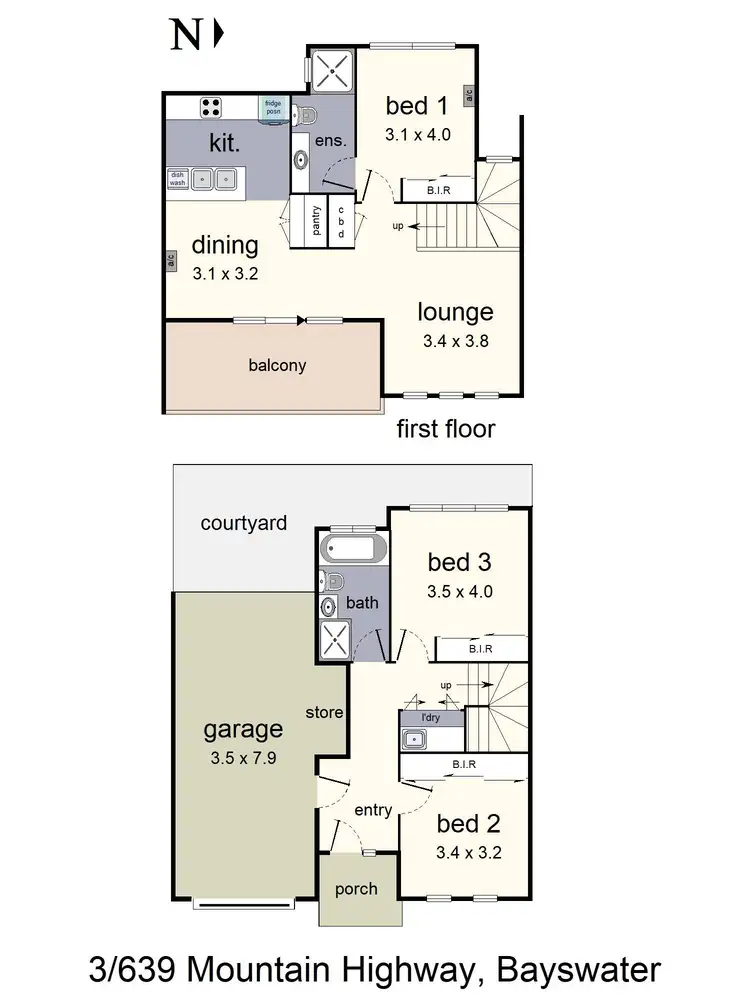Floorplan of Homely unit listing, 3/639 Mountain Highway, Bayswater VIC 3153