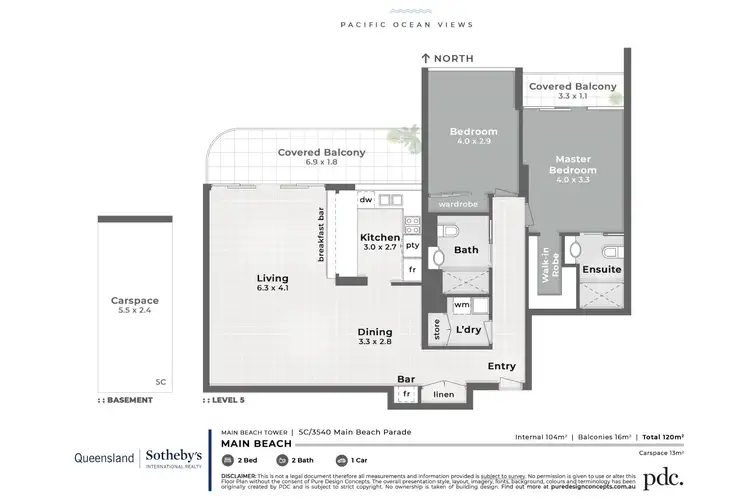 Floorplan of Homely apartment listing, 5C/3540 Main Beach Parade, Main Beach QLD 4217
