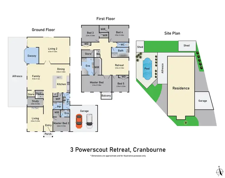 Floorplan of Homely house listing, 3 Powerscout Retreat, Cranbourne VIC 3977