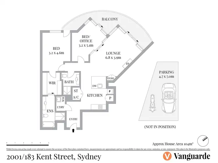 Floorplan of Homely apartment listing, 2001/183 Kent Street, Sydney NSW 2000