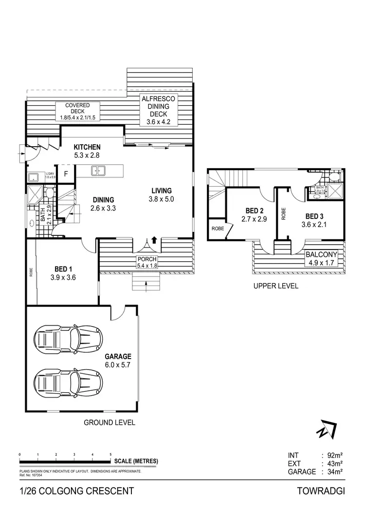 Floorplan of Homely semi-detached listing, 1/26 Colgong Crescent, Towradgi NSW 2518