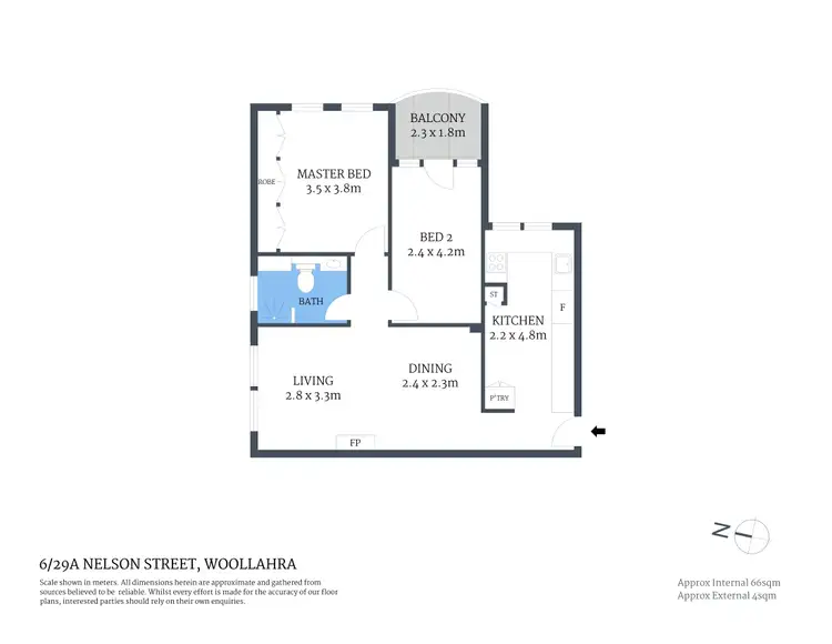 Floorplan of Homely apartment listing, 6/29A Nelson Street, Woollahra NSW 2025