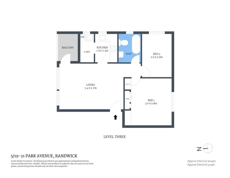 Floorplan of Homely apartment listing, 5/19-21 Park Avenue, Randwick NSW 2031