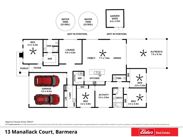 Floorplan of Homely house listing, 13 Manallack Court, Barmera SA 5345