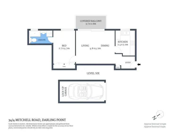Floorplan of Homely apartment listing, 34/4 Mitchell Road, Darling Point NSW 2027