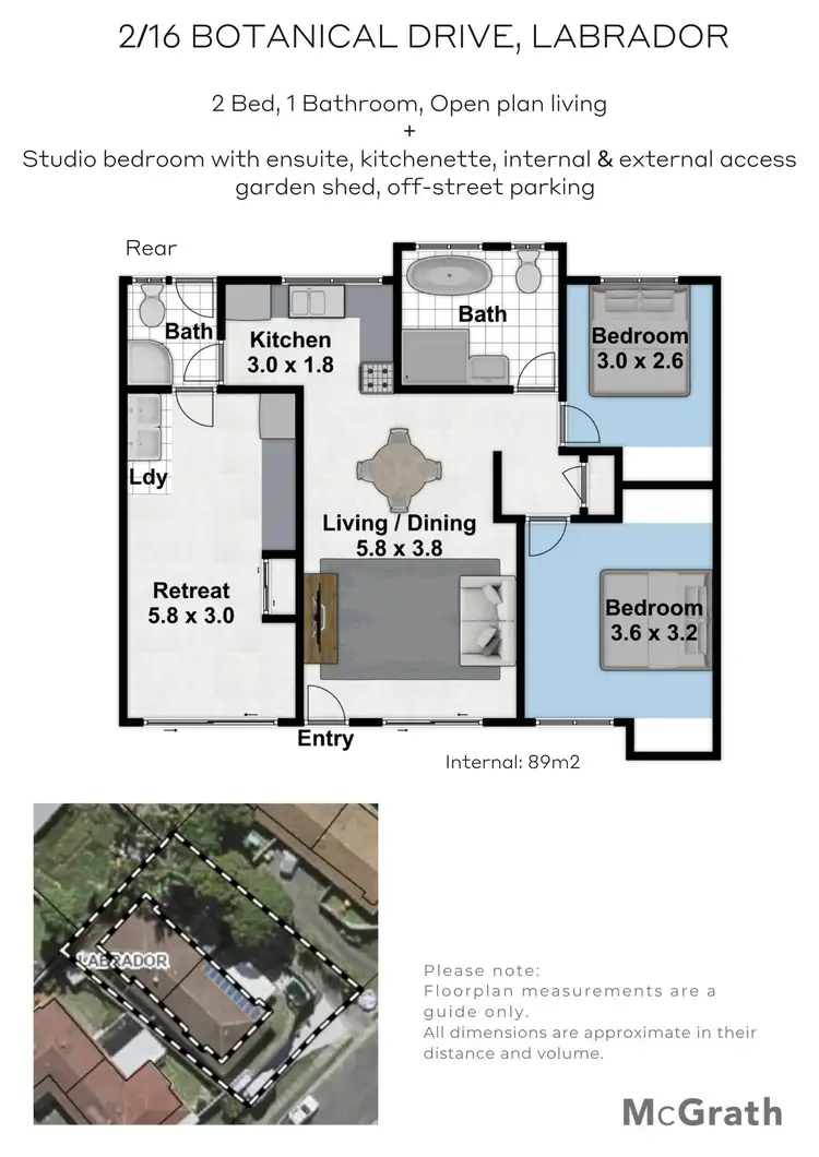 Floorplan of Homely semi-detached listing, 2/16 Botanical Drive, Labrador QLD 4215