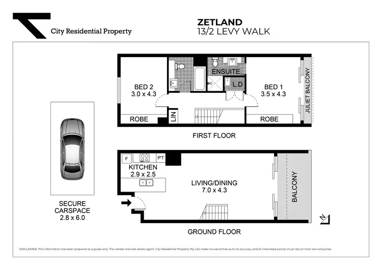Floorplan of Homely apartment listing, 13/2 Levy Walk, Zetland NSW 2017