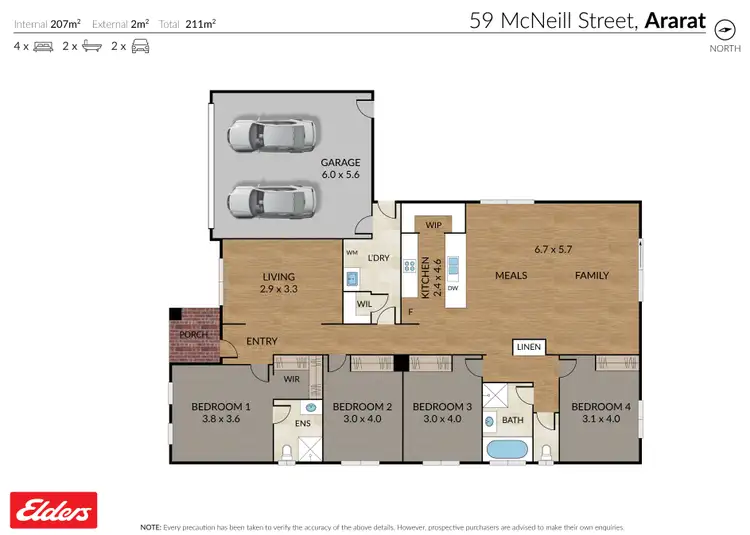 Floorplan of Homely house listing, 59 McNeill Street, Ararat VIC 3377