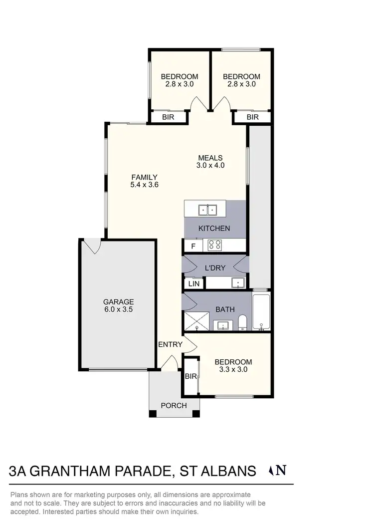 Floorplan of Homely unit listing, 3A Grantham Parade, St Albans VIC 3021