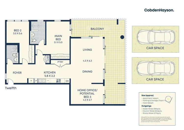Floorplan of Homely apartment listing, 1213C/1 Muller Lane, Mascot NSW 2020
