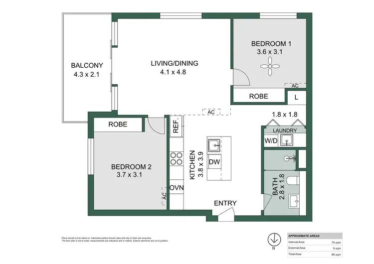 Floorplan of Homely apartment listing, 505/509 Hunter Street, Newcastle NSW 2300