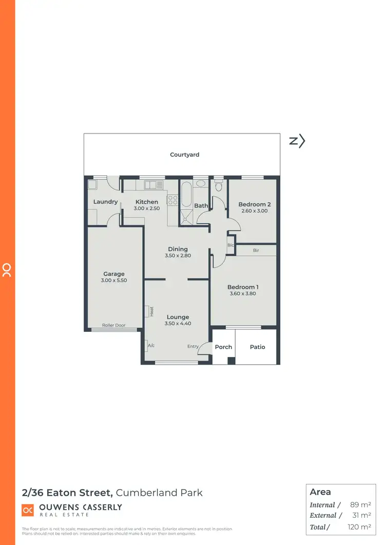 Floorplan of Homely unit listing, 2/36 Eaton Street, Cumberland Park SA 5041