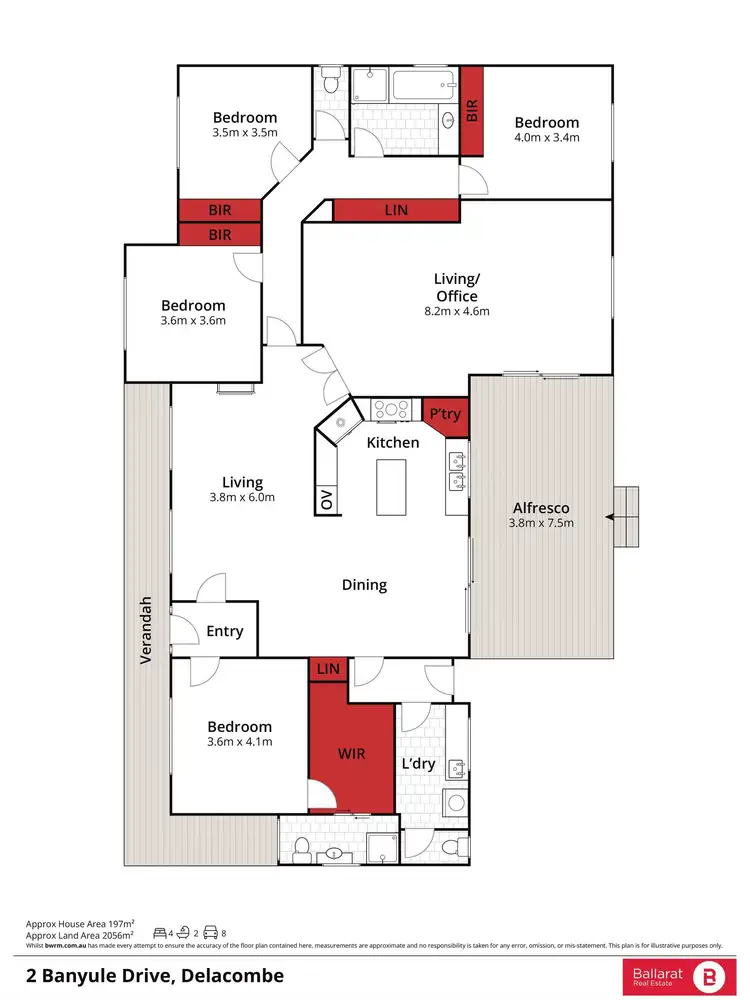 Floorplan of Homely house listing, 2 Banyule Drive, Delacombe VIC 3356