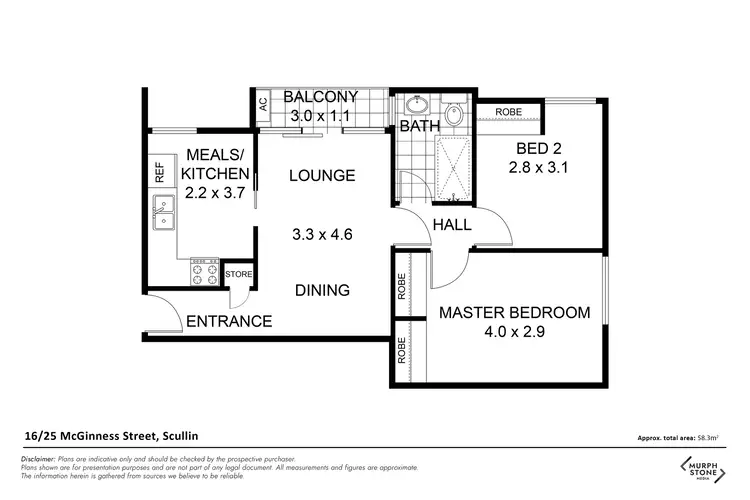 Floorplan of Homely unit listing, 16/25 Mcginness Street, Scullin ACT 2614