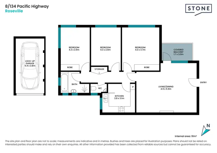 Floorplan of Homely apartment listing, 8/134 Pacific Highway, Roseville NSW 2069