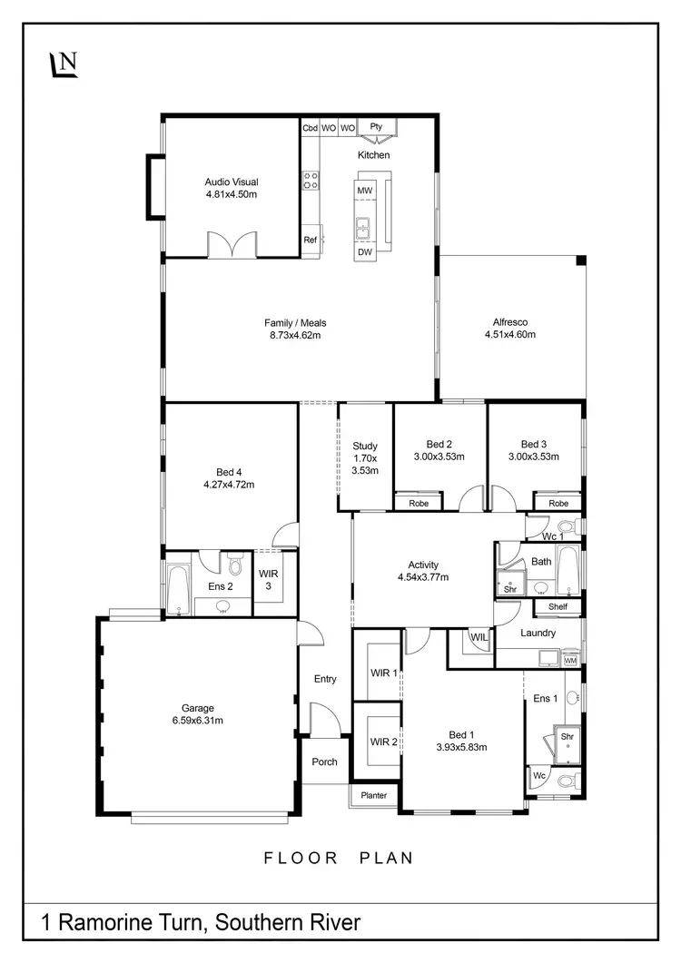 Floorplan of Homely house listing, 1 Ramorine Turn, Southern River WA 6110