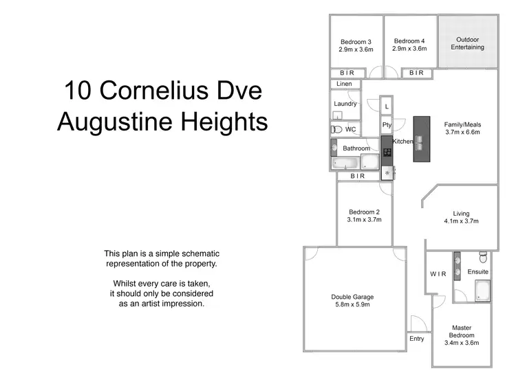 Floorplan of Homely house listing, 10 Cornelius Drive, Augustine Heights QLD 4300