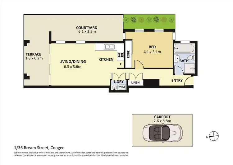 Floorplan of Homely apartment listing, 1/36 Bream Street, Coogee NSW 2034