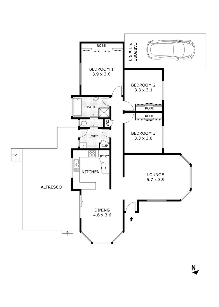 Floorplan of Homely house listing, 79 Morrison Street, Kangaroo Flat VIC 3555