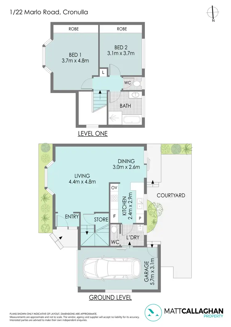 Floorplan of Homely townhouse listing, 1/22 Marlo Road, Cronulla NSW 2230