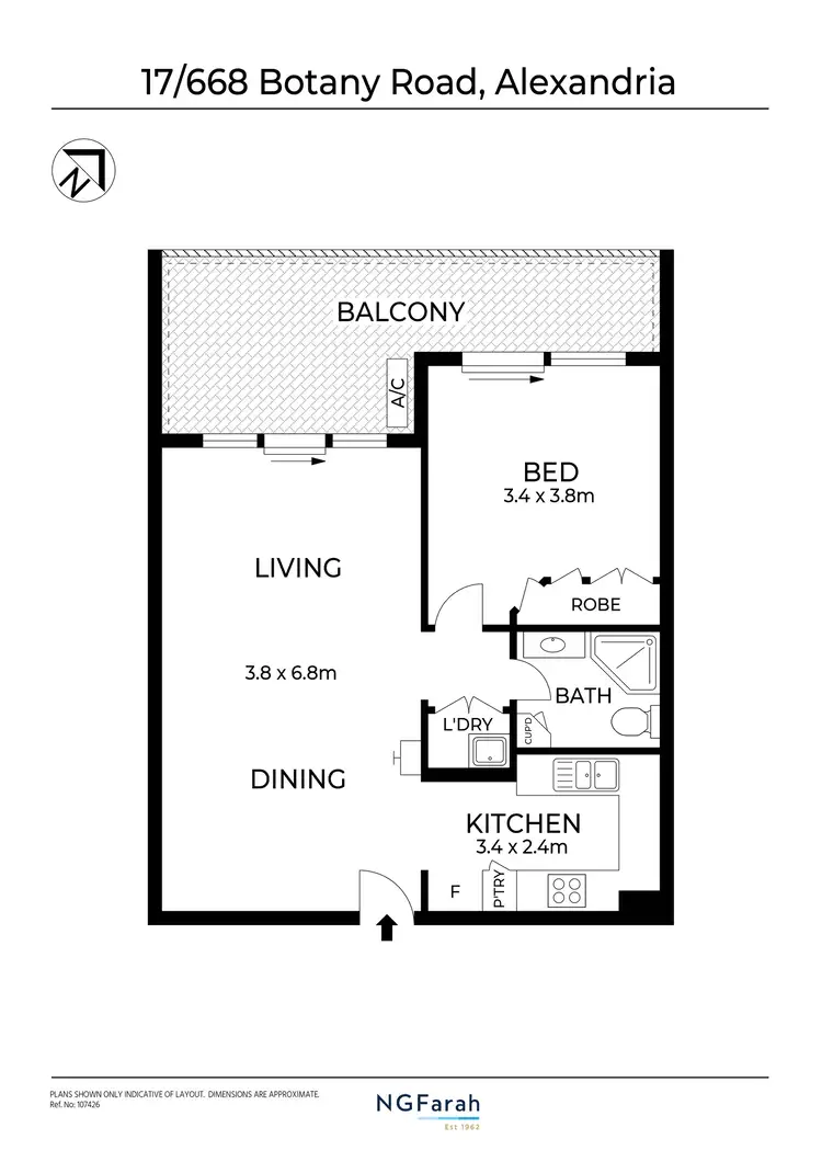 Floorplan of Homely apartment listing, 17/668 Botany Road, Alexandria NSW 2015