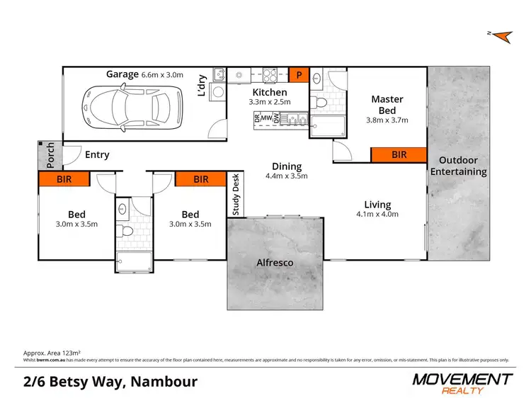 Floorplan of Homely semi-detached listing, 2/6 Betsy Way, Nambour QLD 4560