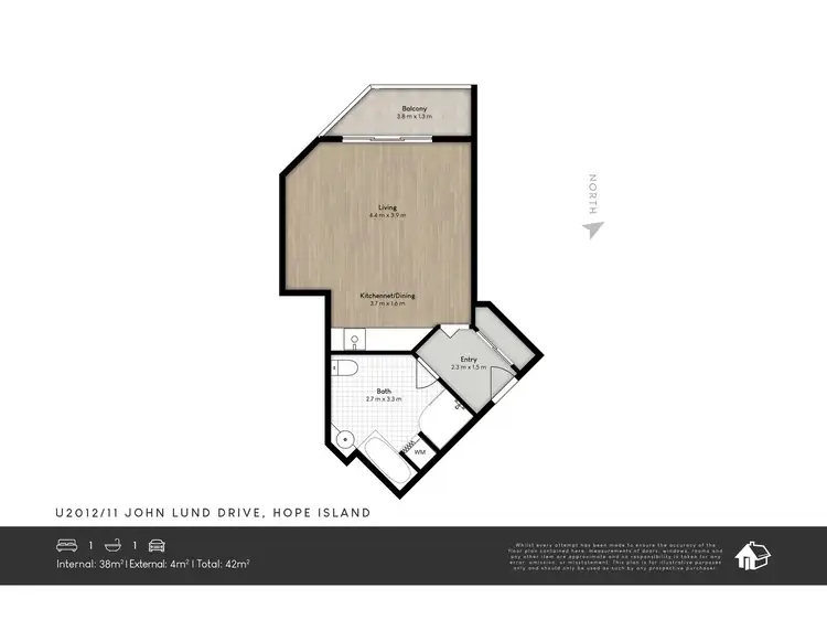 Floorplan of Homely studio listing, 2012/11 John Lund Drive, Hope Island QLD 4212