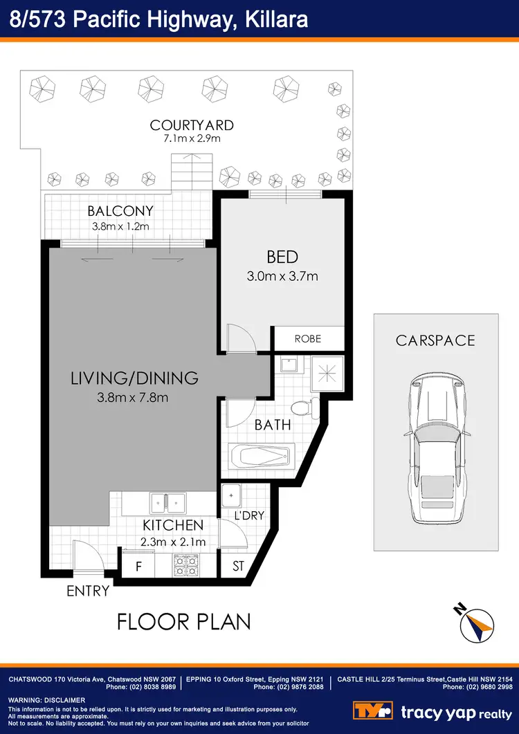 Floorplan of Homely apartment listing, 8/573 Pacific Highway, Killara NSW 2071