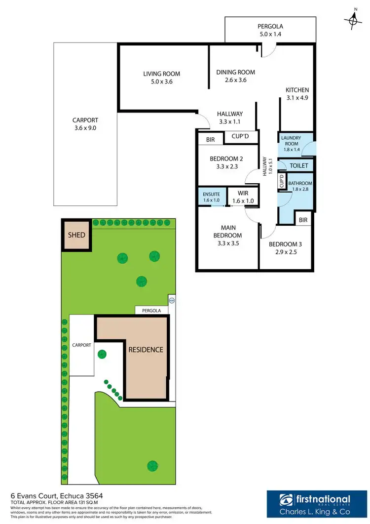 Floorplan of Homely house listing, 6 Evans Court, Echuca VIC 3564